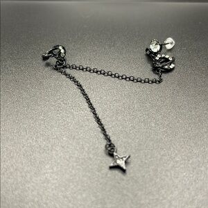 Star Chain Earring with Earlobe Cuff